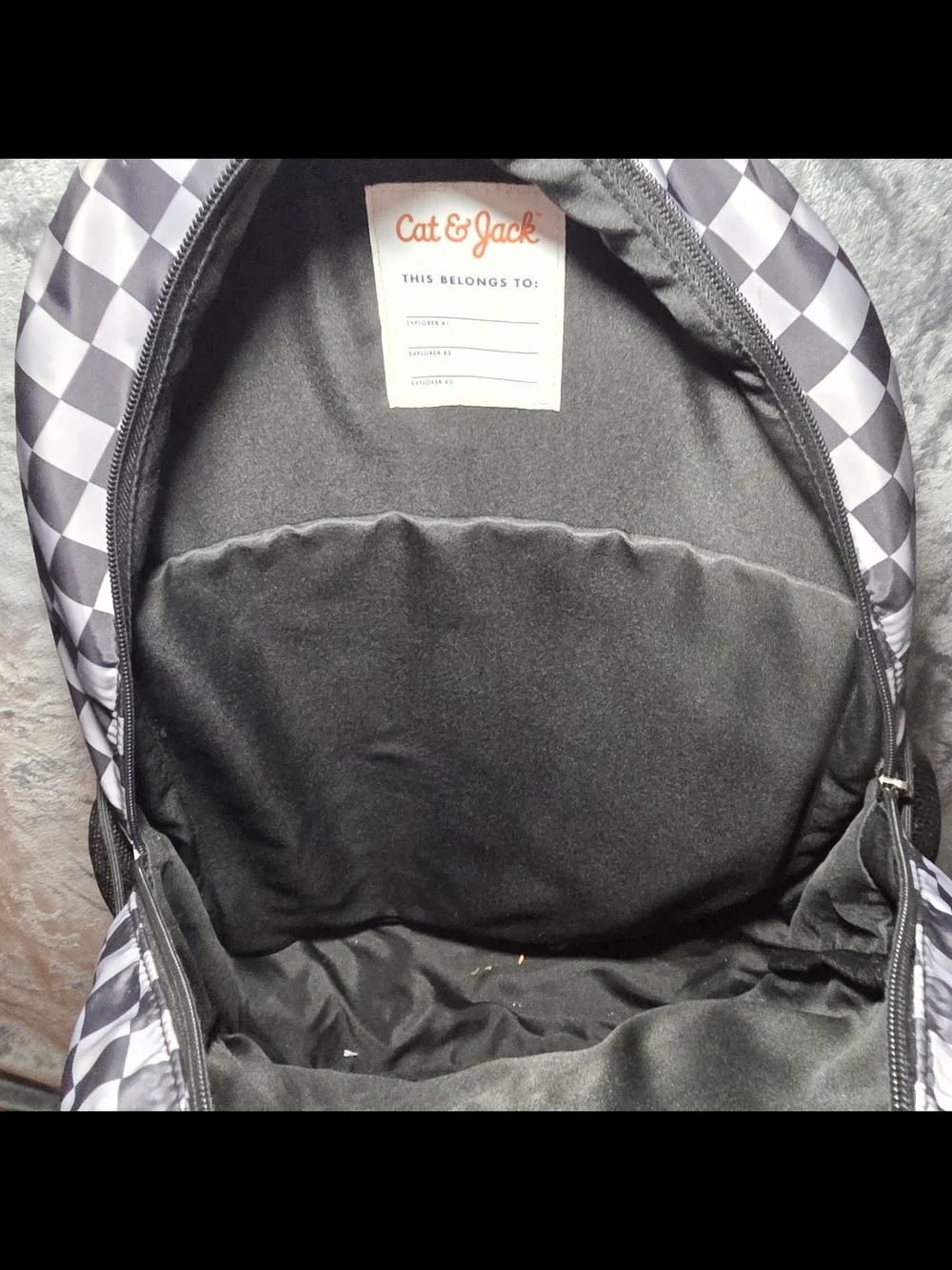 Cat & Jack Black and White Checkered Backpack
